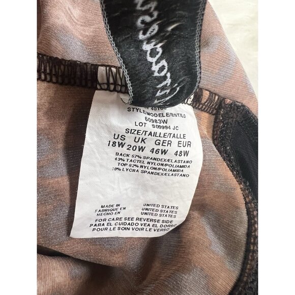 Miraclesuit Womens Plus Size 18W Swimsuit Brown Leopard Print V-Neck Twist Front - Picture 6 of 12